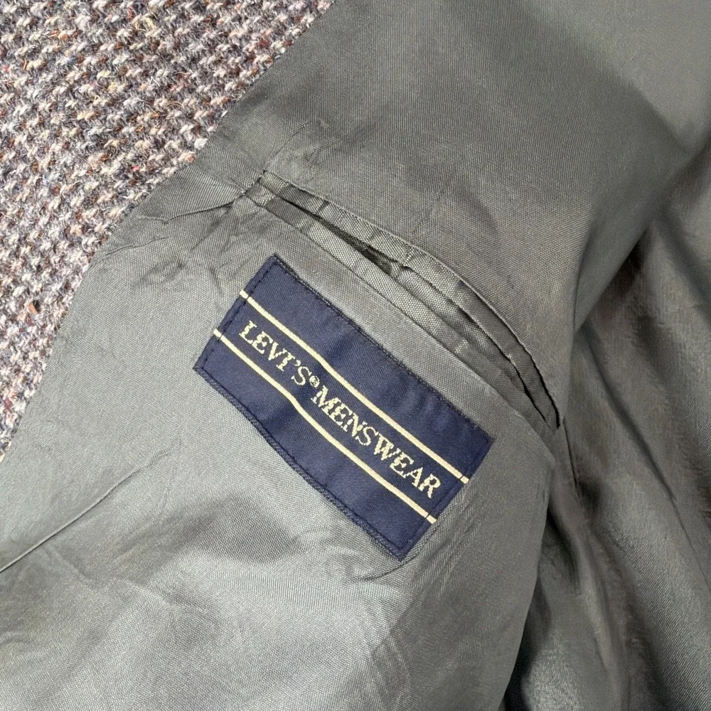 VINTAGE LEVIS Mens Tweed Wool Blazer Sport Coat Casual Jacket Size 44R Menswear